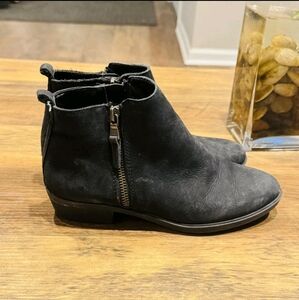 Lauren Ralph Lauren Shira Ankle Boots Womens 5.5 B Black Leather Dual Zip